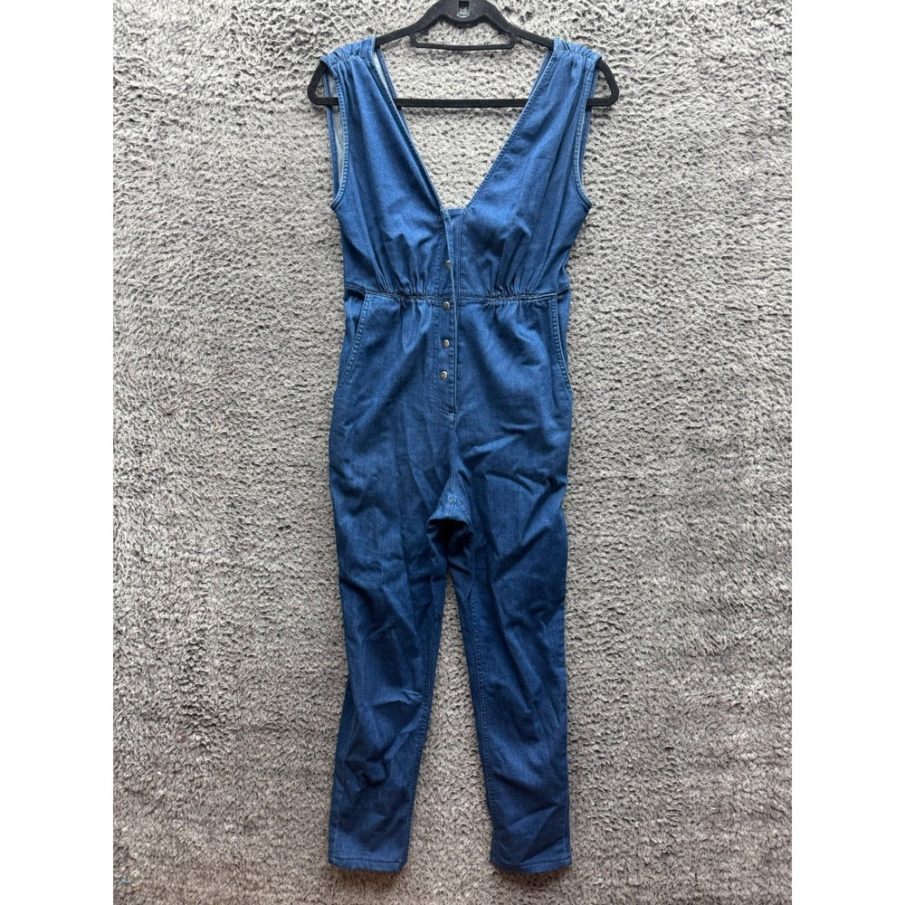Rachel Comey‎ Sleeveless Tapered Leg V-Neck Denim Jumpsuit Indigo Womens Size 2